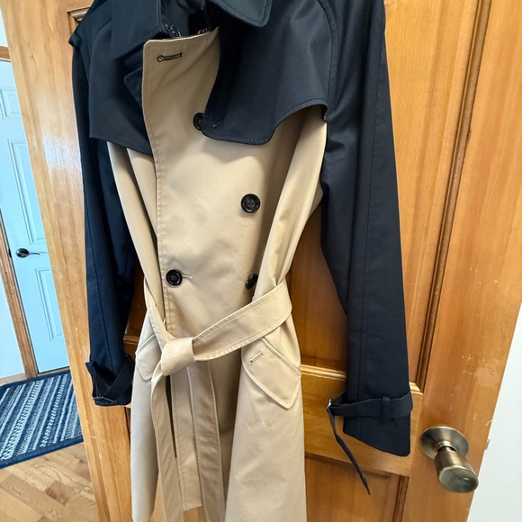 Coach Black and Tan Double-Breasted Trench Coat - Picture 9 of 10